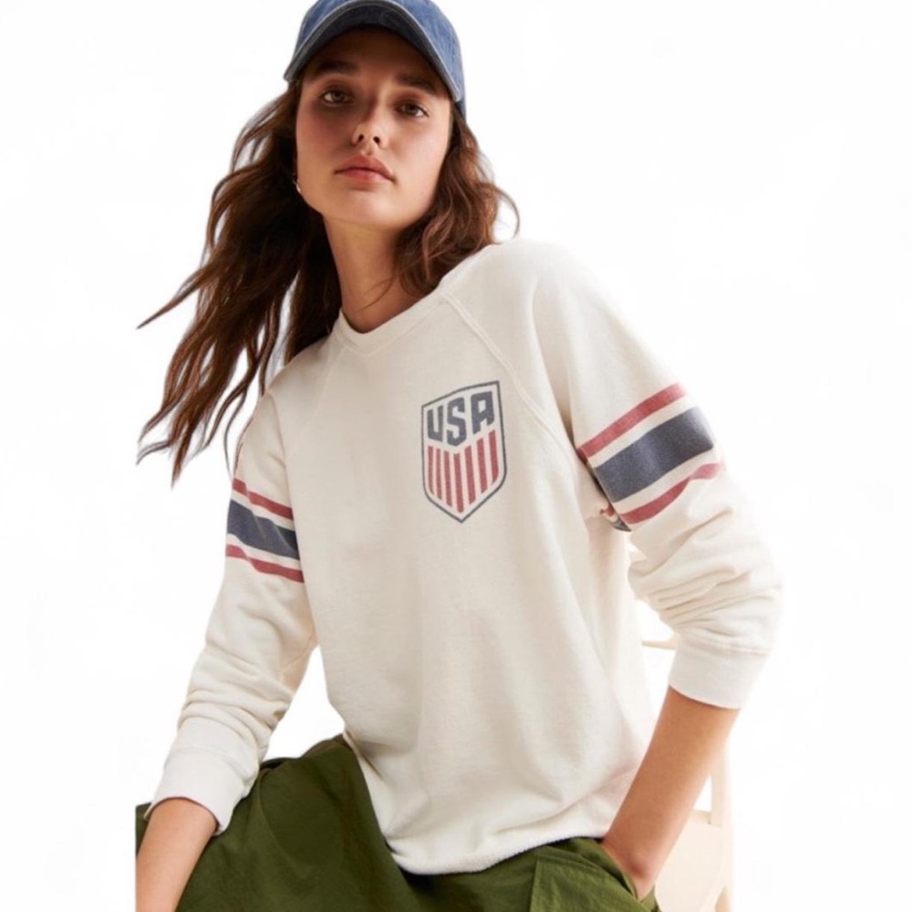 Free People Original Retro Brand USA Soccer Sweatshirt